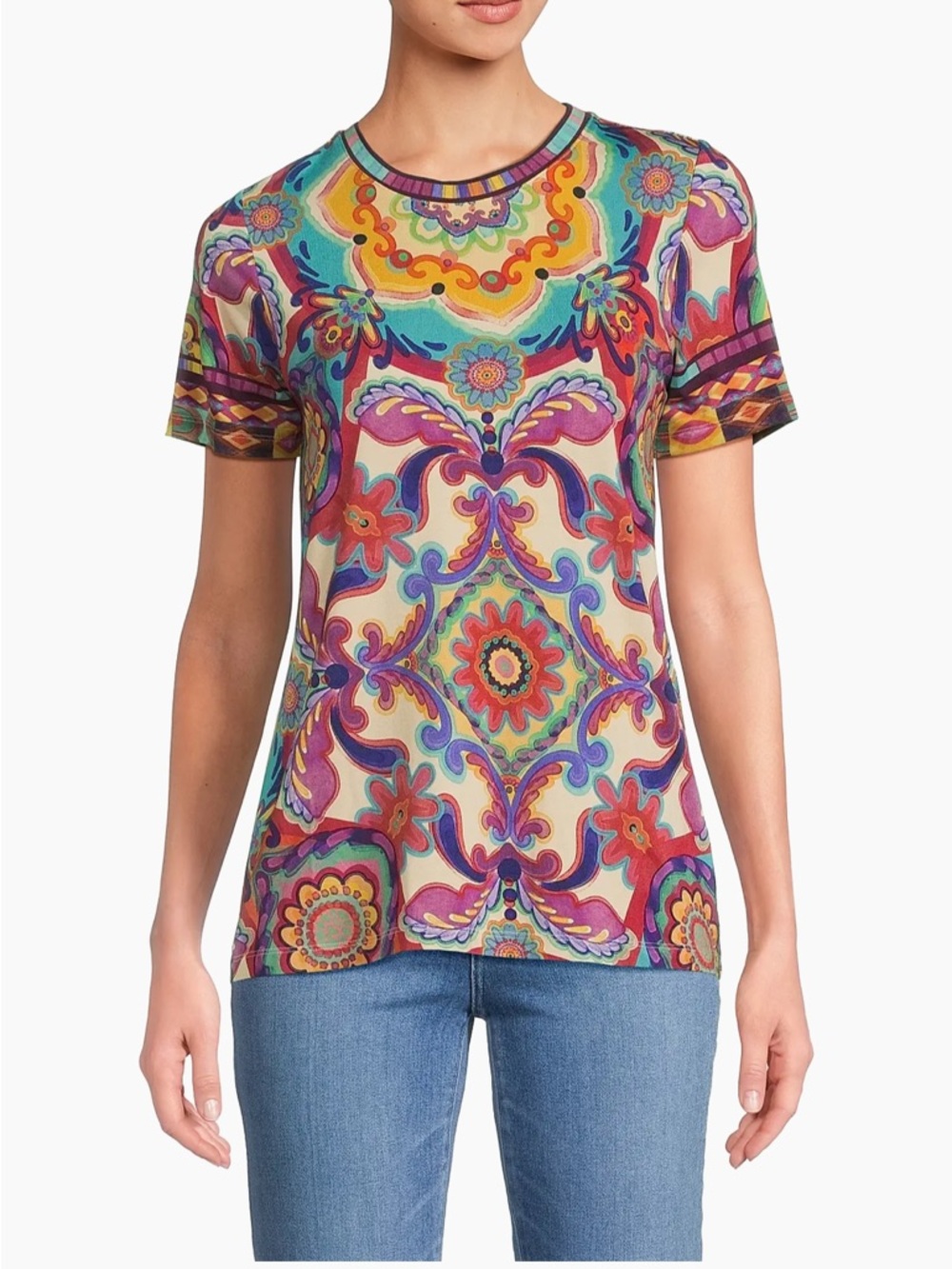 Johnny Was The Janie Favorite Printed T-Shirt - Picture 2 of 7